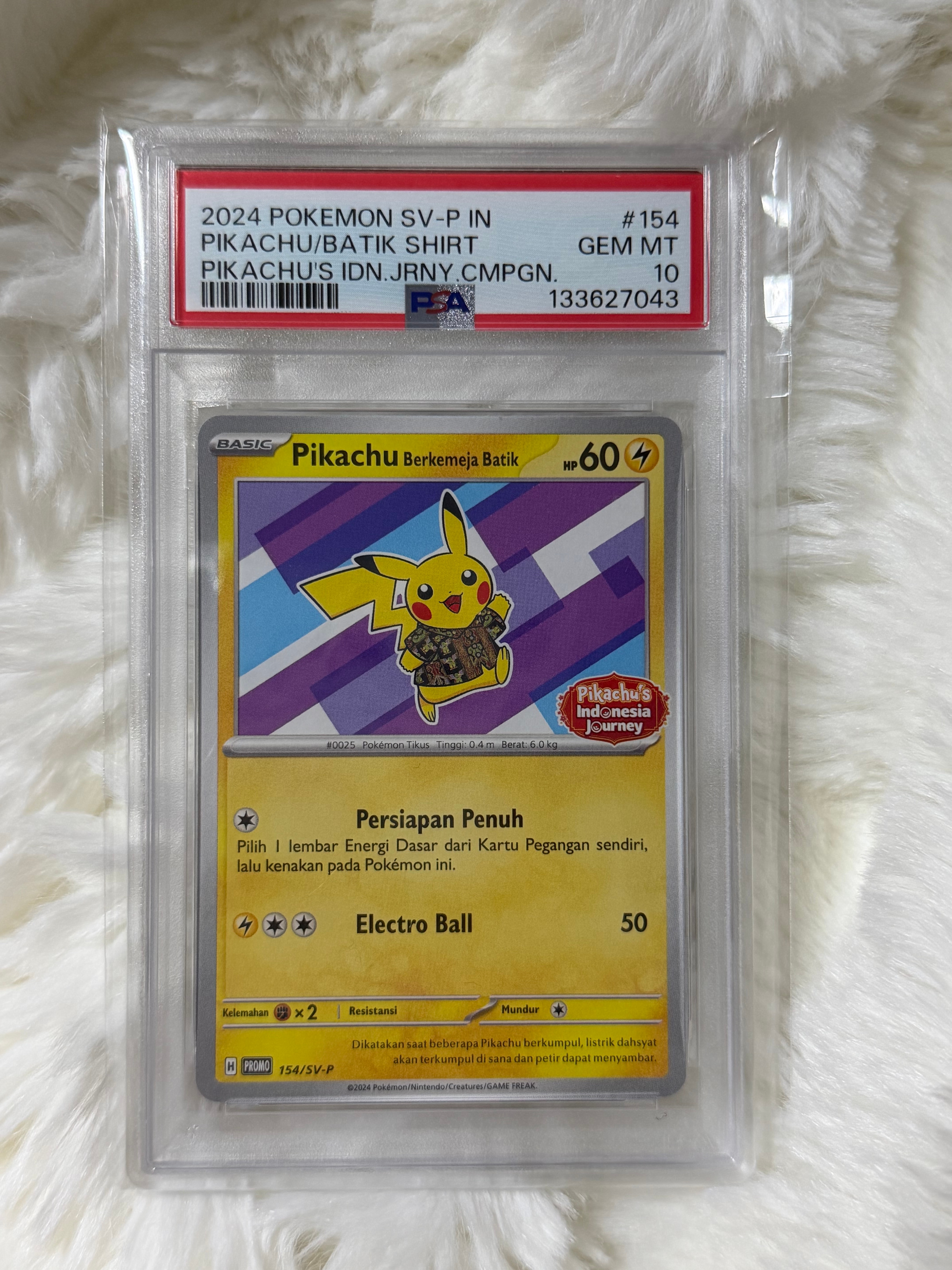 PSA10】バティックシャツを着たピカチュウ (ネイティオ柄) P [SV-P 154