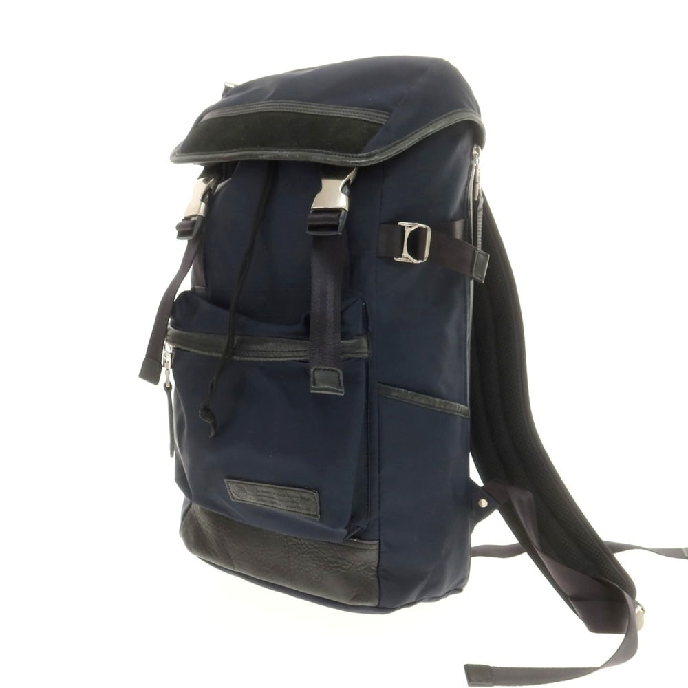 【中古】マスターピース MASTER PIECE ナイロン×レザー バックパック・リュック ネイビー【WxH47.5xD14】【メンズ】