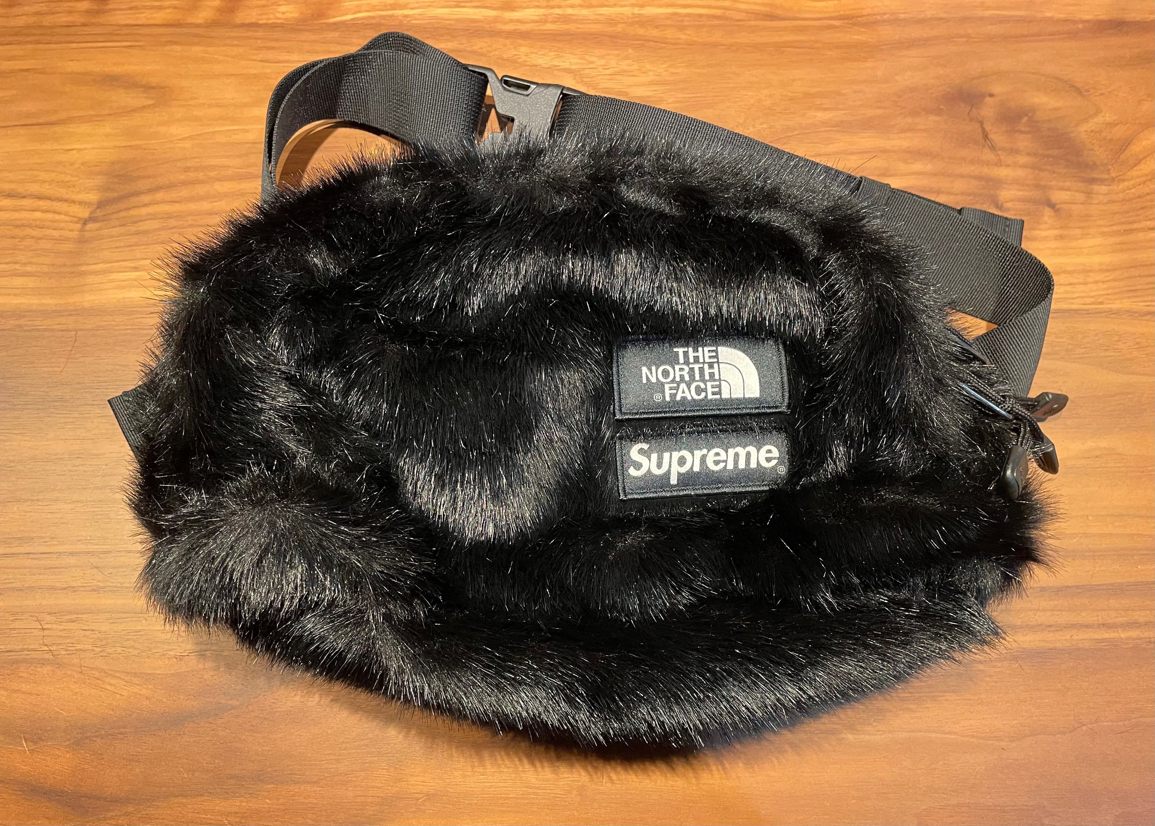 Supreme x The North Face Faux Fur Waist Bag "Black" NM82093I / NF0A5G87