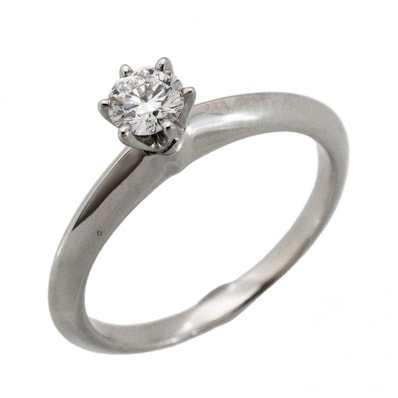 【6jdb0422-24】ティファニー リング ソリティア 1PD Pt950 プラチナ ダイヤモンド 0.20ct 9号【中古】レディース