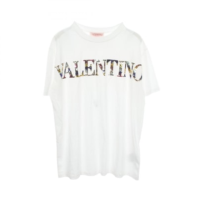 ヴァレンチノ Valentino ロゴ スパンコール 半袖Tシャツ 衣料品 トップス コットン メンズ レディース ホワイト系 【中古】