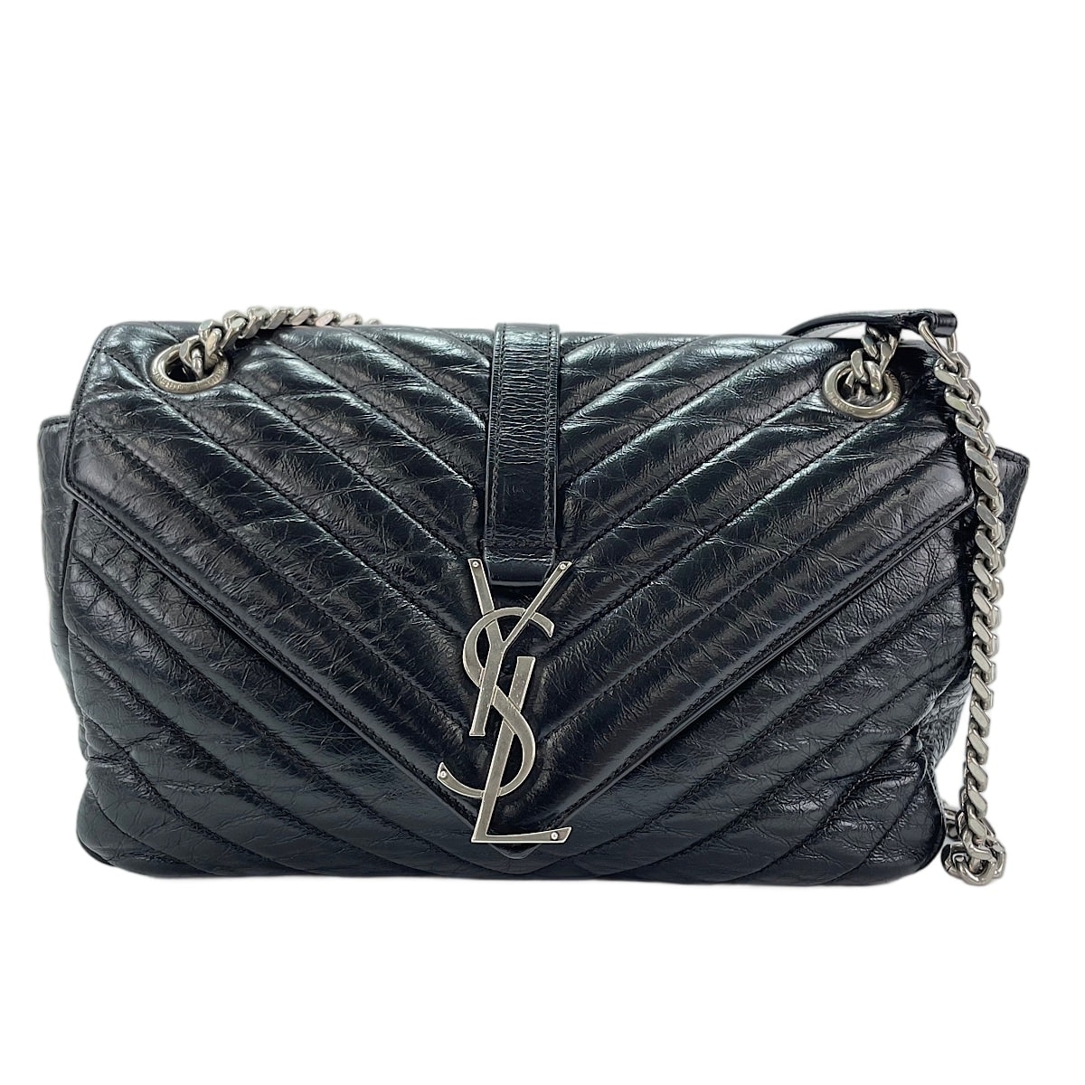 イヴ・サンローラン YSL レザー ショルダーバッグ【中古】