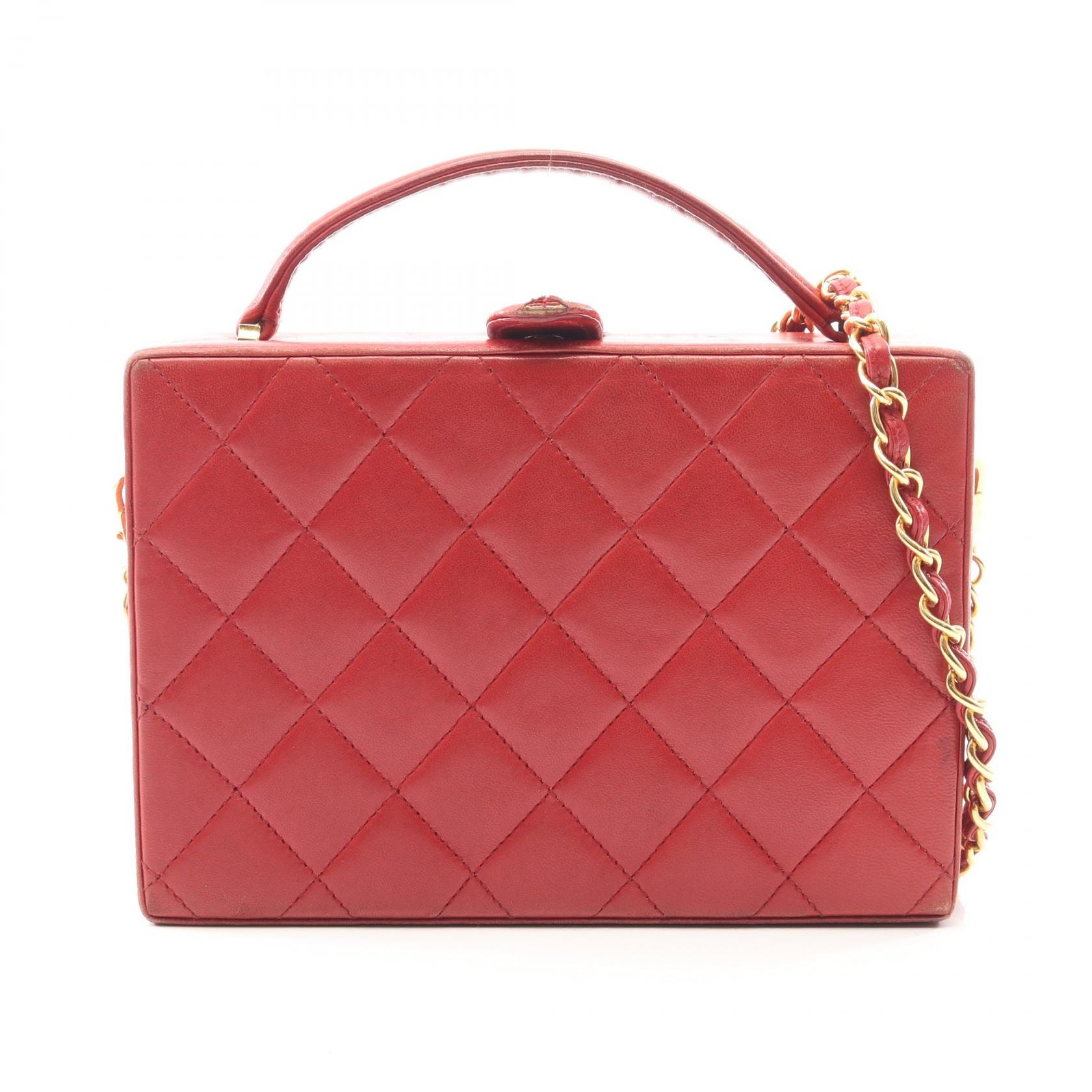 シャネル CHANEL マトラッセ 2WAY ハンドバッグ バッグ ラムスキン(羊革) レディース レッド系 【中古】