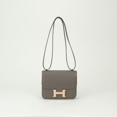 エルメス HERMES コンスタンス3 ミニ18 コンスタンス 3 ミニ 18 バッグ ショルダーバッグ エプソン エタン Etain グレー Gray ピンクゴールド(ローズゴールド)金具 ヴォーエプソン RG金具