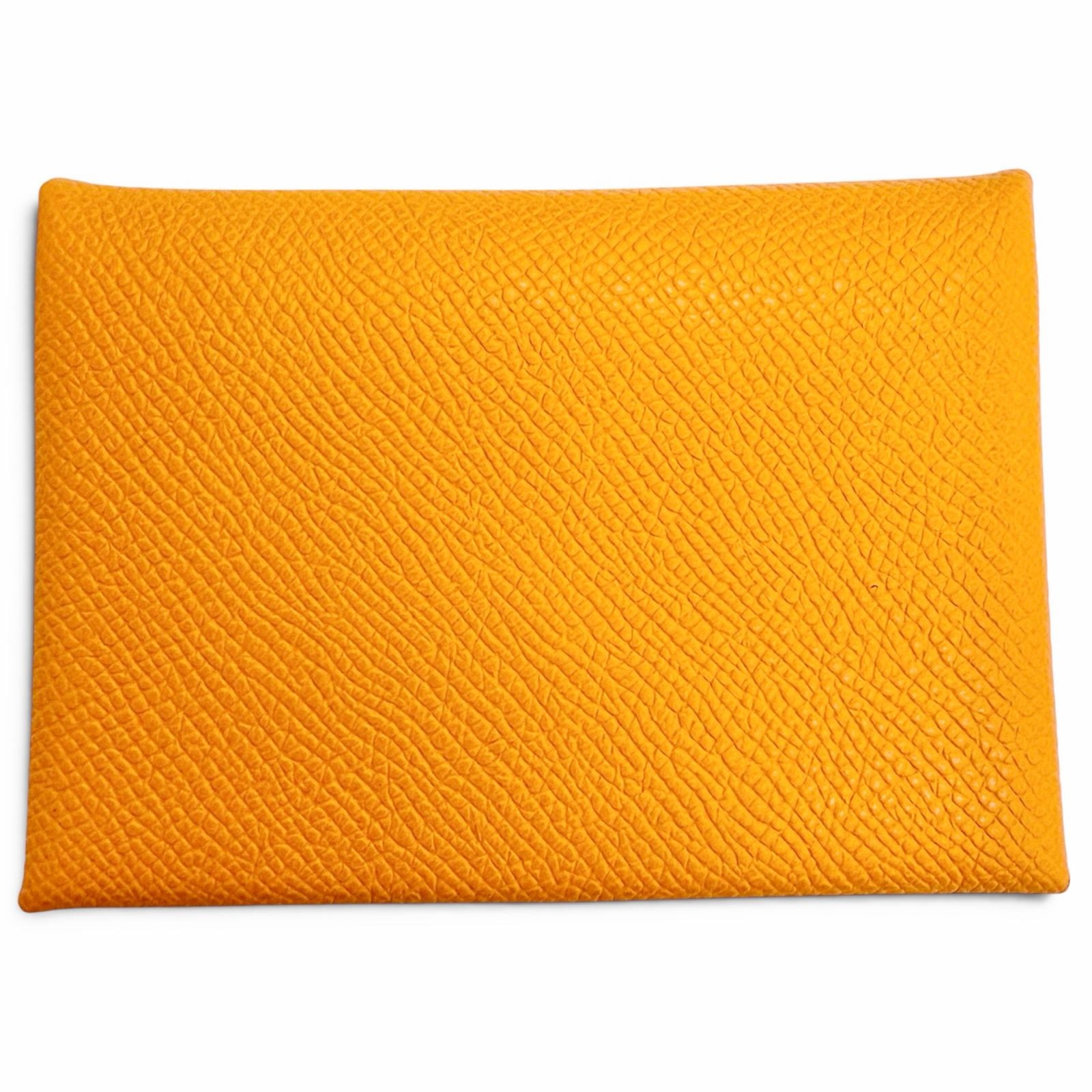 未使用品 エルメス コインケース カルヴィ デュオ オレンジ ヴォーエプソン