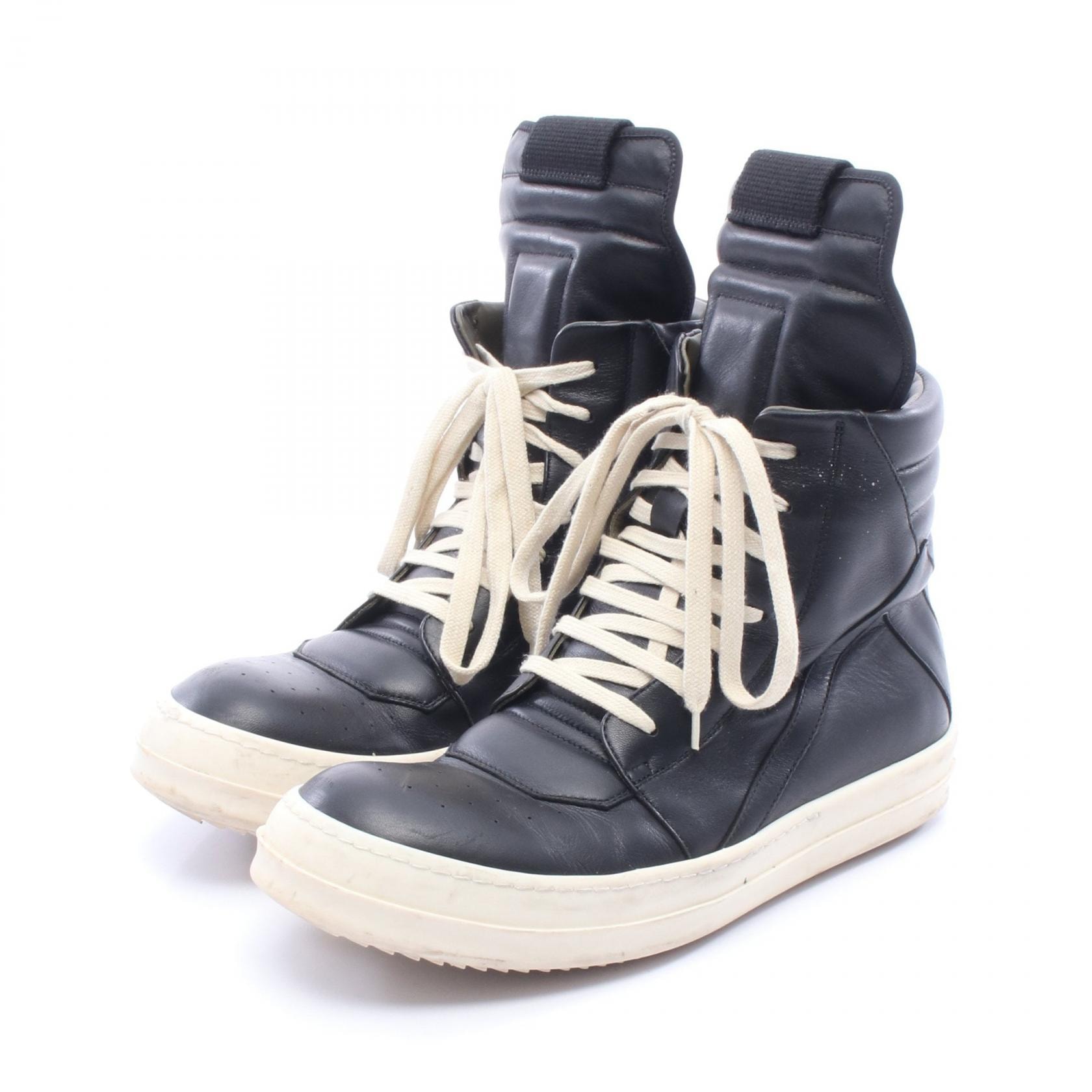 リックオウエンス Rick Owens GEOBASKET ジオバスケット スニーカー 靴 レザー メンズ ブラック系 【中古】
