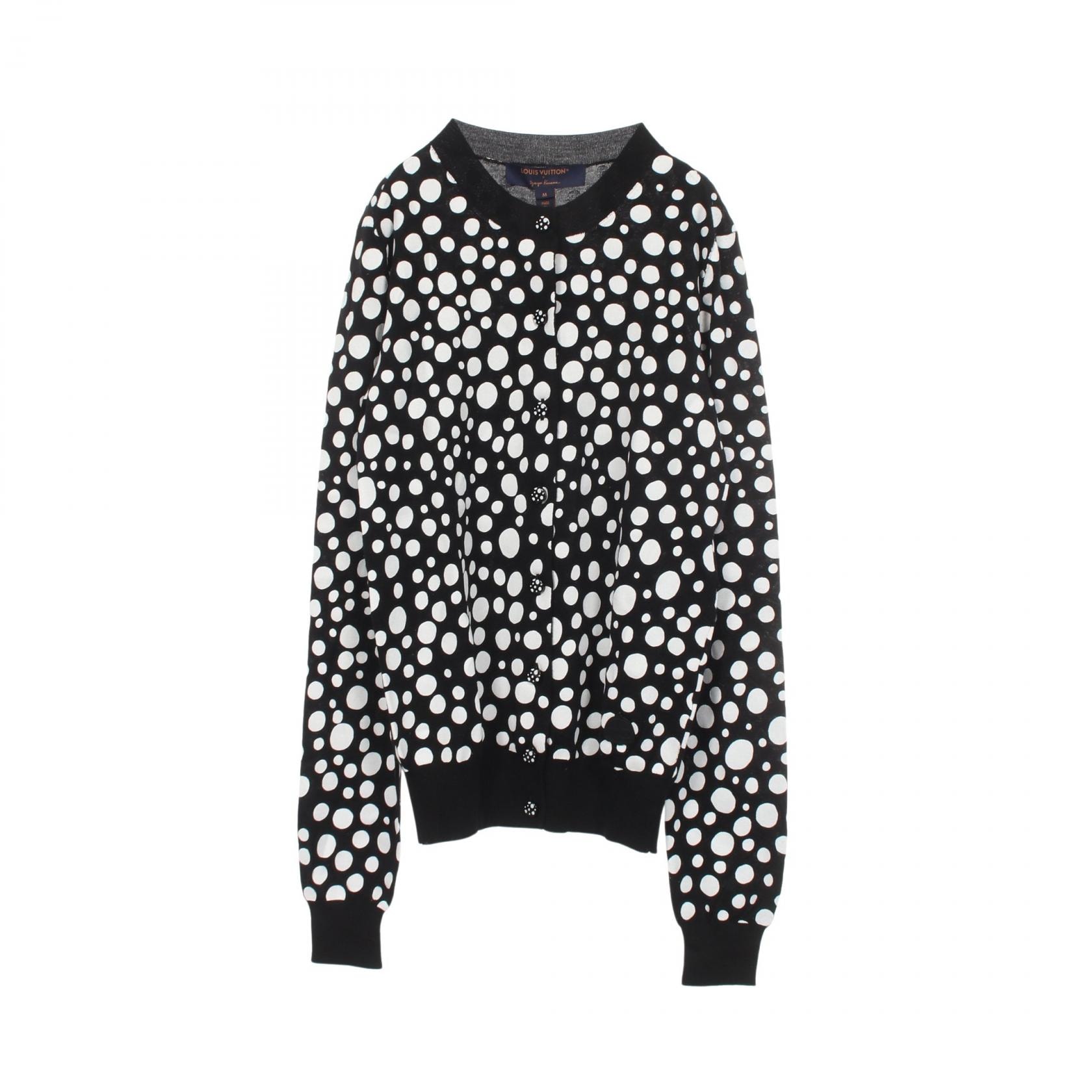 ルイ・ヴィトン LOUIS VUITTON yayoi kusama ドット柄 カーディガン 衣料品 トップス カシミヤ シルク レディース ブラック系 / ホワイト系 RW231J YB7 FOKC09 【中古】