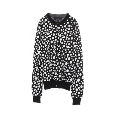 ルイ・ヴィトン LOUIS VUITTON yayoi kusama ドット柄 カーディガン 衣料品 トップス カシミヤ シルク レディース ブラック系 / ホワイト系 RW231J YB7 FOKC09 【中古】