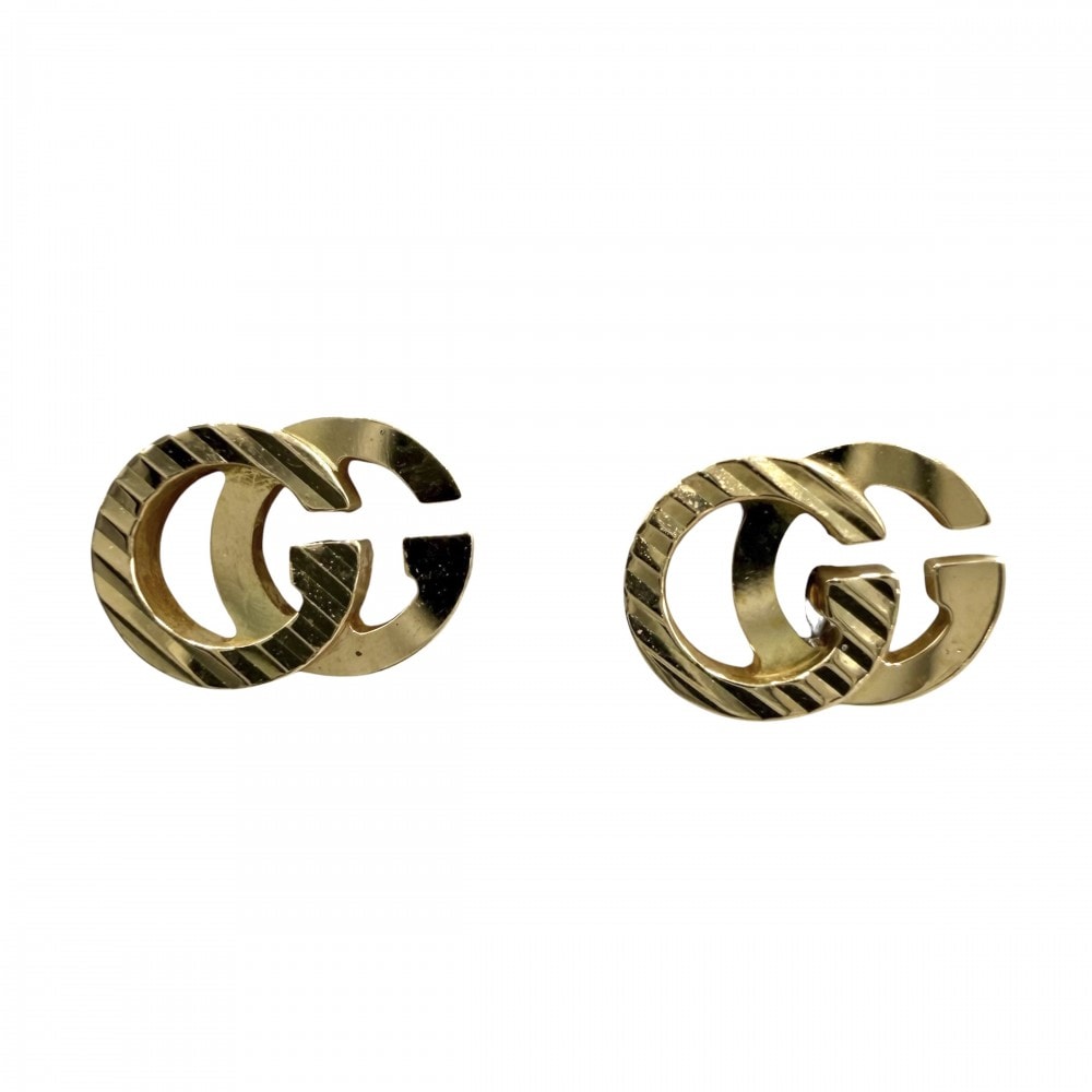 GUCCI グッチ ピアス GGランニング 18金YG Au750 小さめ シンプル アクセサリー ジュエリー K18イエローゴールド    レディース 約1.2g 美品【中古品】
