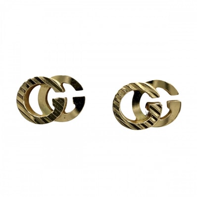GUCCI グッチ ピアス GGランニング 18金YG Au750 小さめ シンプル アクセサリー ジュエリー K18イエローゴールド レディース 約1.2g 美品【中古品】