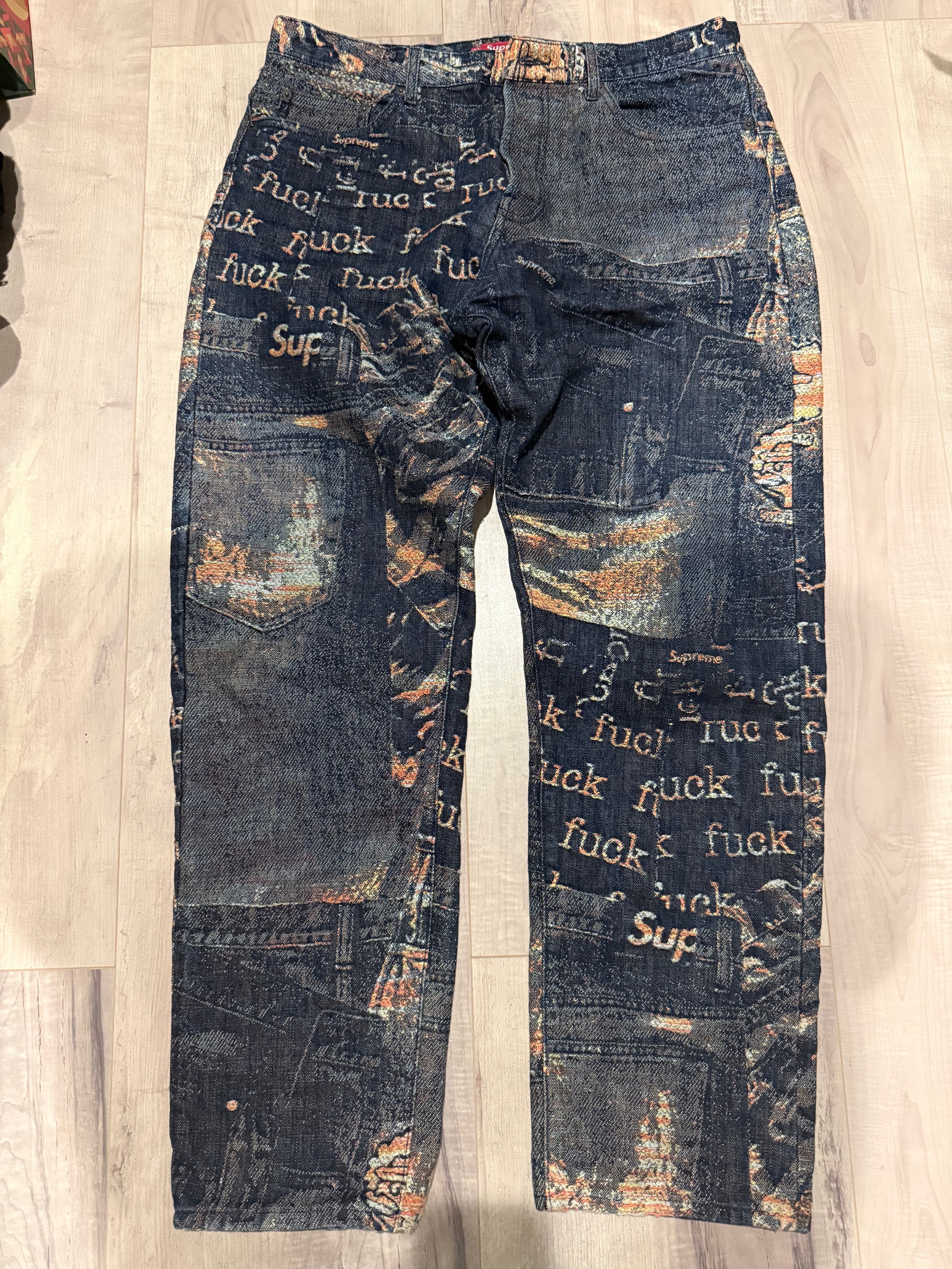 Supreme Archive Denim Jacquard Regular Jean "Blue"