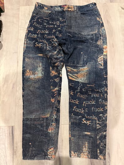 Supreme Archive Denim Jacquard Regular Jean "Blue"