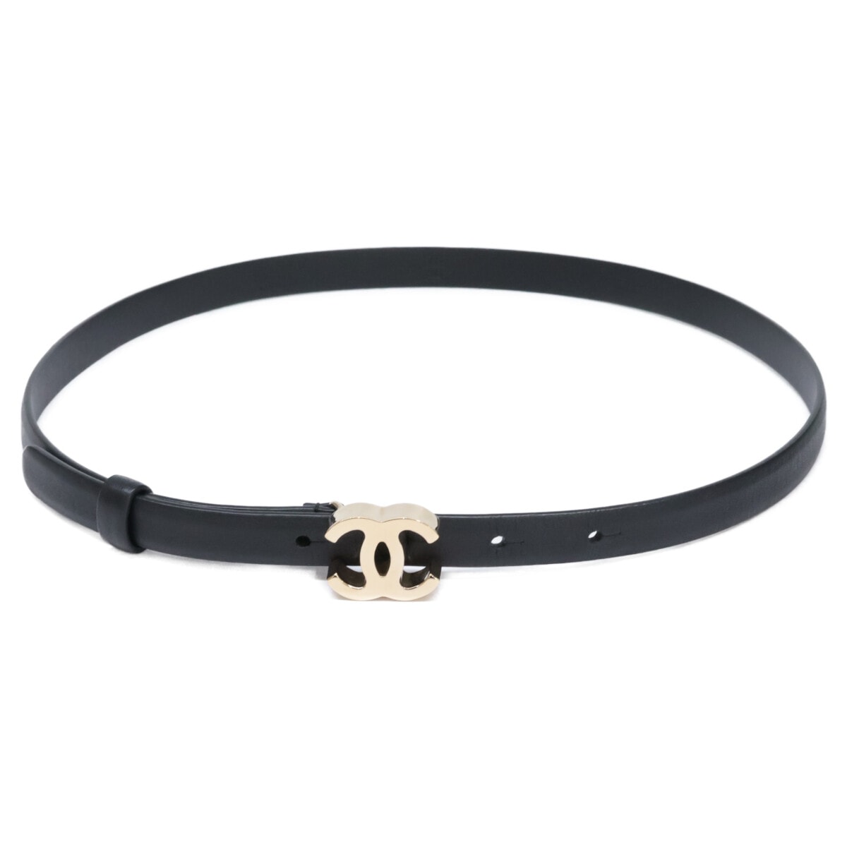 シャネル 新品同様 B22K ココマーク ナロー レザー 75/30