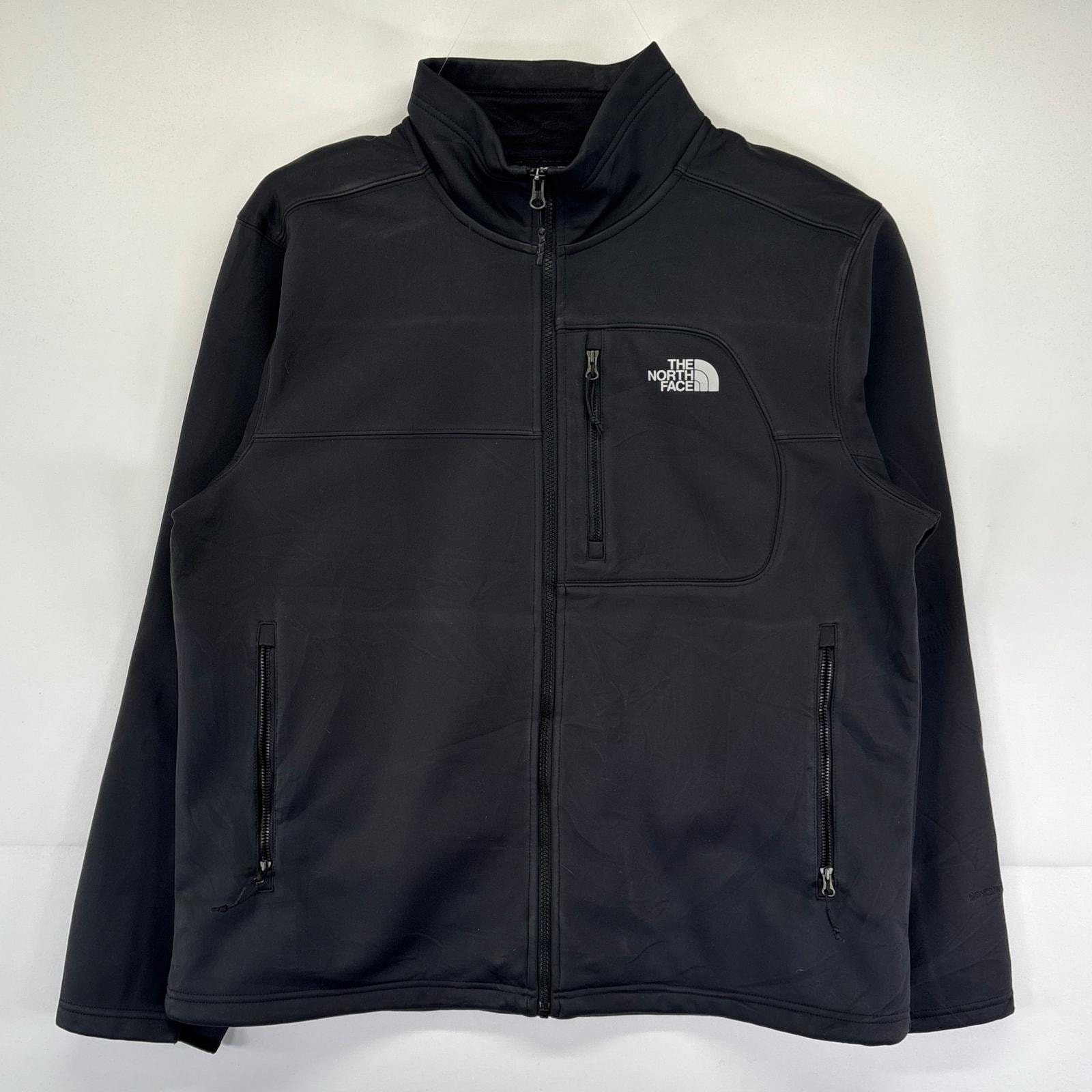古着 ザ・ノースフェイス THE NORTH FACE ジャケット 大きいサイズ ソフトシェルジャケット フルジップ XL ブラック メンズ