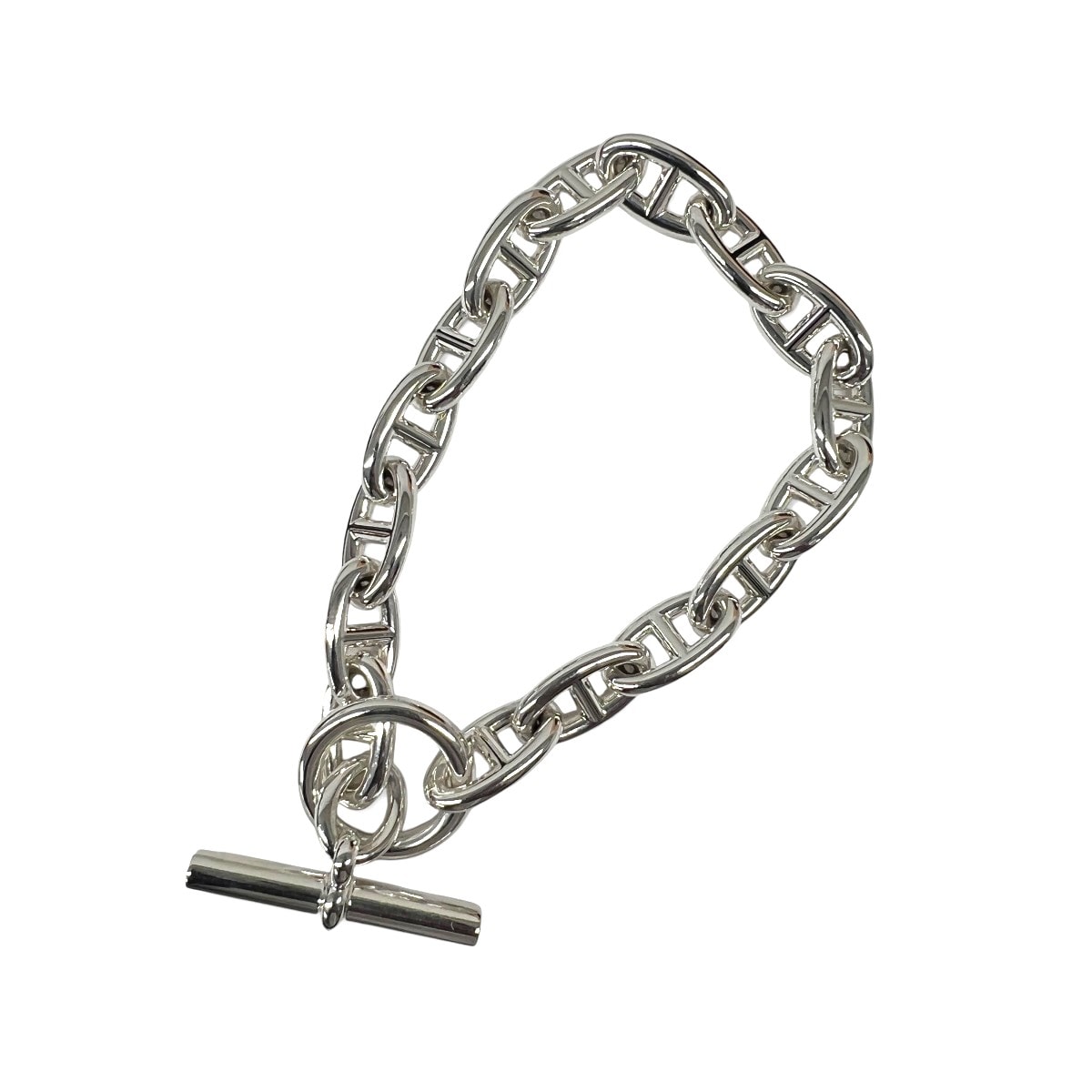 HERMES 極美品 エルメス シェーヌダンクルGM 16コマ 箱・2025年購入保証書付属 AG925 シルバー  アクセサリー バングル Aランク 中古 鑑定済 エルメスアクセ