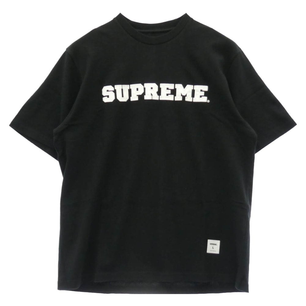 Supreme シュプリーム 25AW Collegiate Applique S/S Top カレッジ アップリケ 半袖 Tシャツ ブラック系 L【美品】【中古】