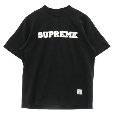 Supreme シュプリーム 25AW Collegiate Applique S/S Top カレッジ アップリケ 半袖 Tシャツ ブラック系 L【美品】【中古】