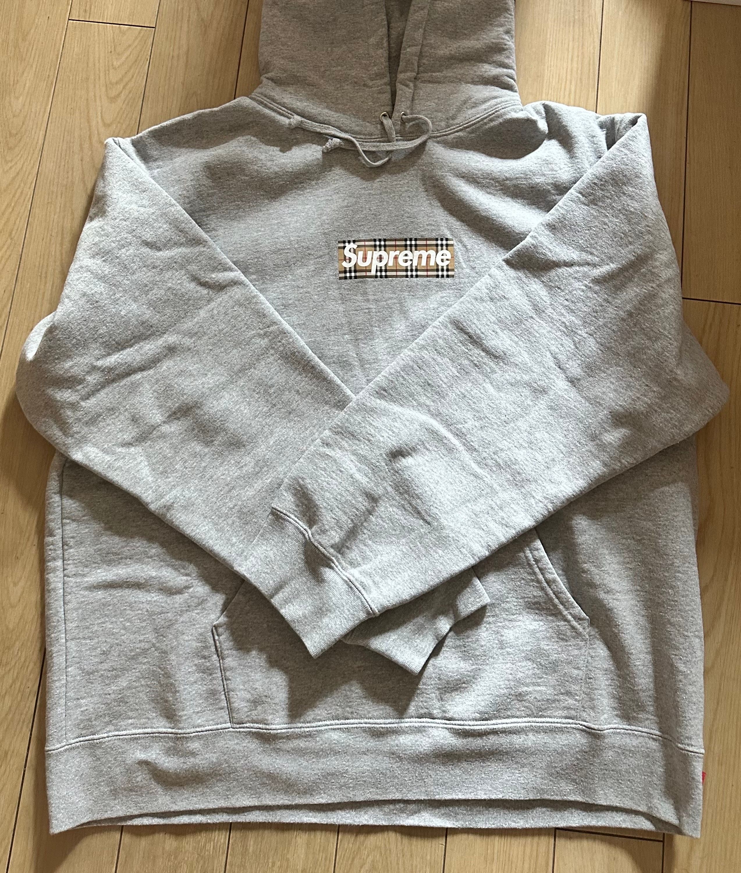 Supreme / Burberry Box Logo Hooded Sweatshirt "Heather Grey"