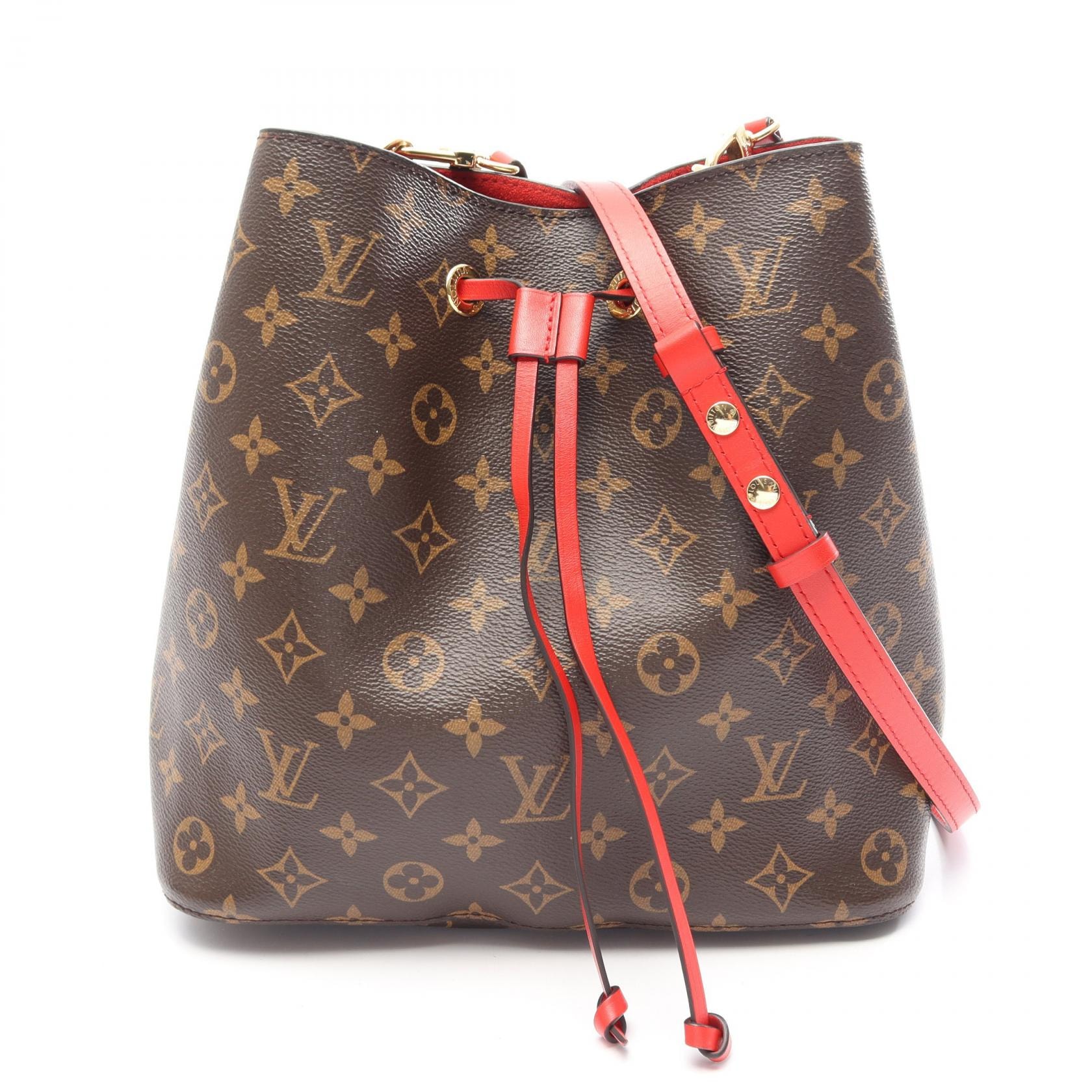 ルイ・ヴィトン LOUIS VUITTON ネオノエ ショルダーバッグ バッグ PVCコーティングキャンバス レザー モノグラム コクリコ レディース ブラウン系 / レッド系 M44021 【中古】