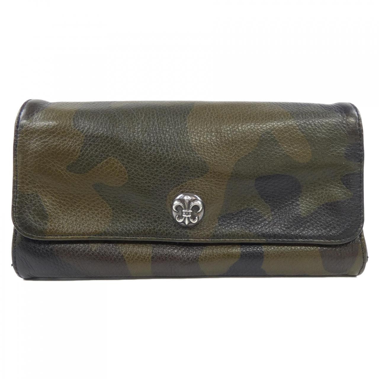 Chrome Hearts Judy Wallet Camouflage Fleur Button Magnet Type "Black"