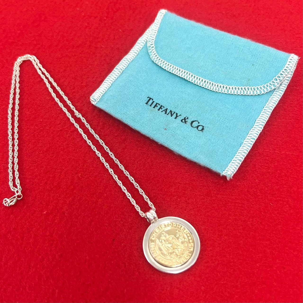 TIFFANY&Co. ティファニー セントクリストファー ネックレス シルバー925 K18イエローゴールド ネックレス シルバー
 6311a