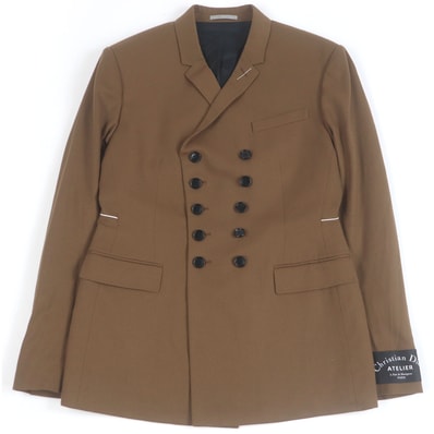 極美品 ディオールオム ジャケット ブラウン 46 833C246M4321