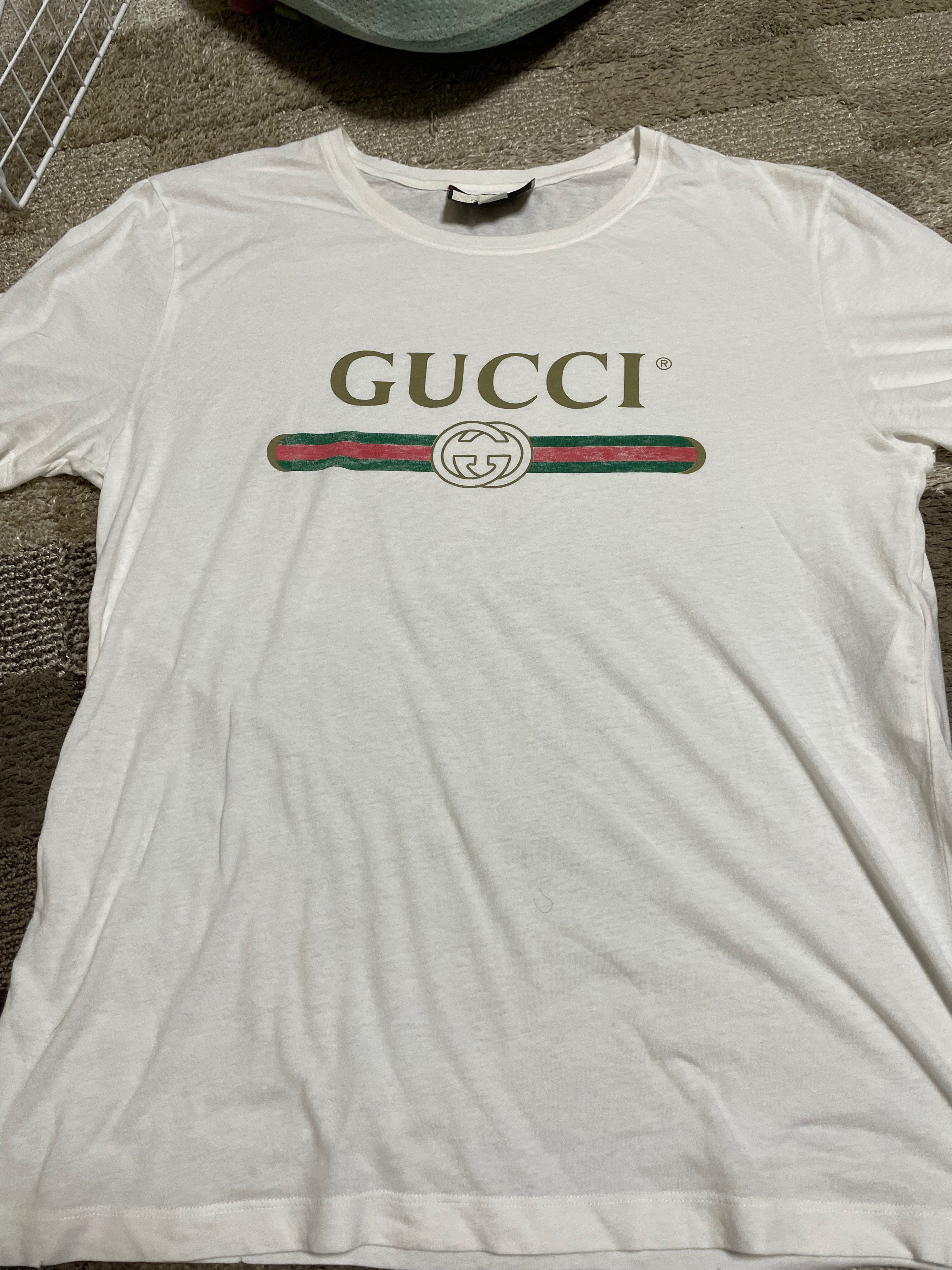 GUCCI Oversize Washed T-shirt With Gucci Logo "White"