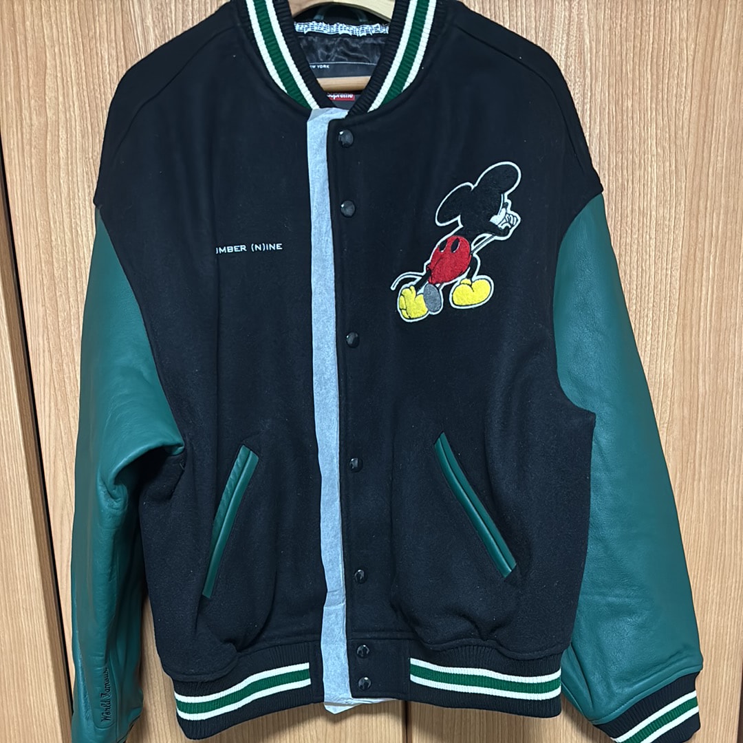 Supreme x Number (N)ine x Mickey Mouse Varsity Jacket "Black"