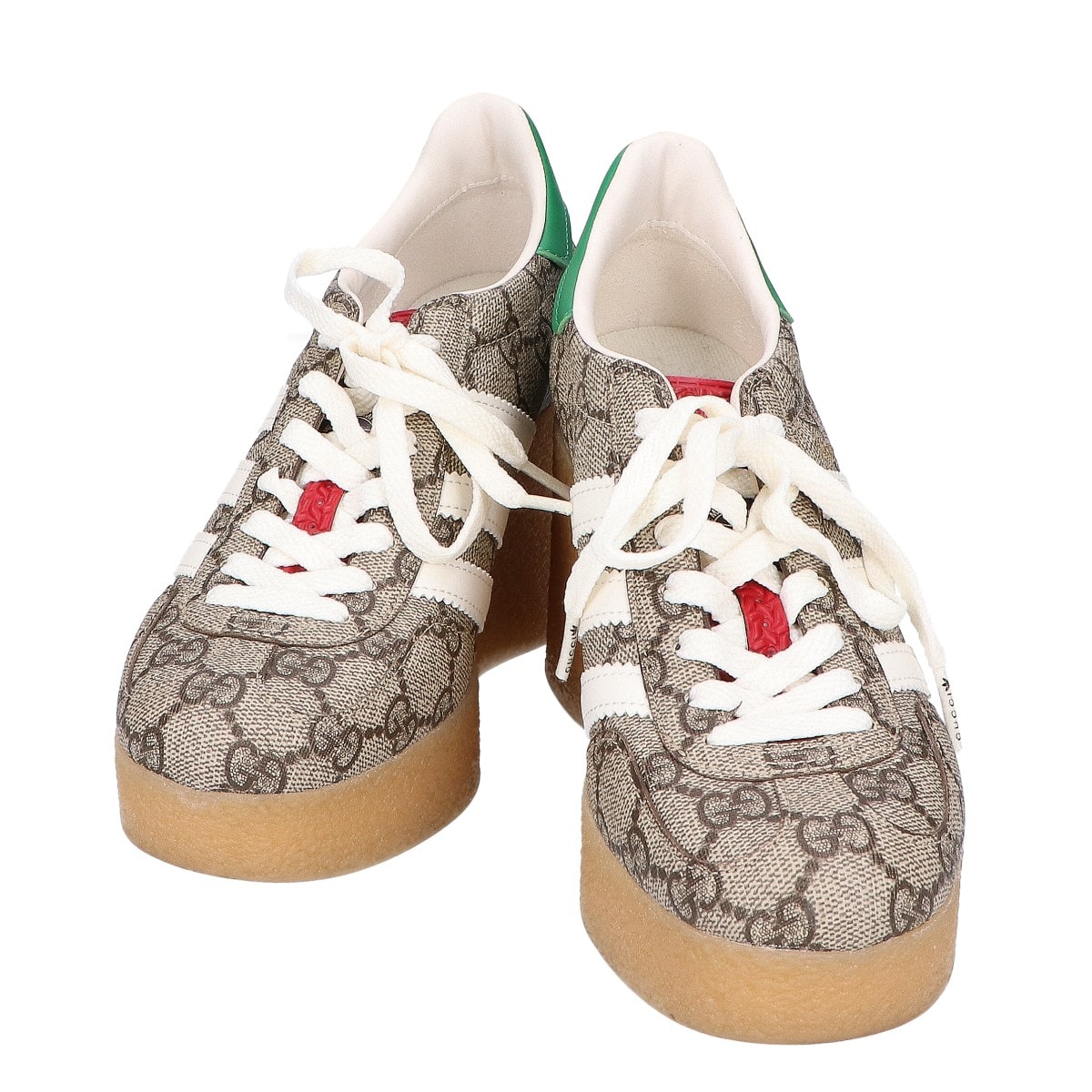 グッチ x adidas アディダス 【美品】725655 ガゼル GGスプリーム ウェッジソール スニーカー 36