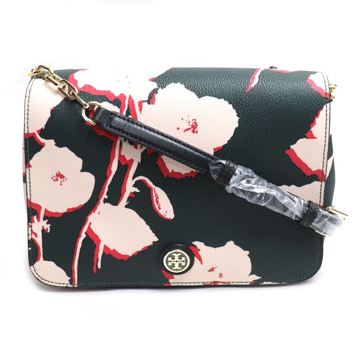 Tory Burch トリーバーチ フラワープリント ショルダーバッグ グリーン 31159544 レディース【中古】【美品】