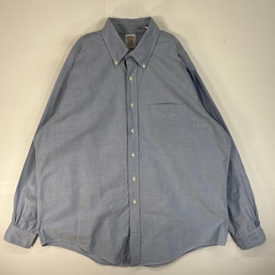 古着 ブルックスブラザーズ Brooks Brothers 長袖シャツ USA製 TRADITIONAL FIT オックスフォード XL ブルー系 無地 メンズ