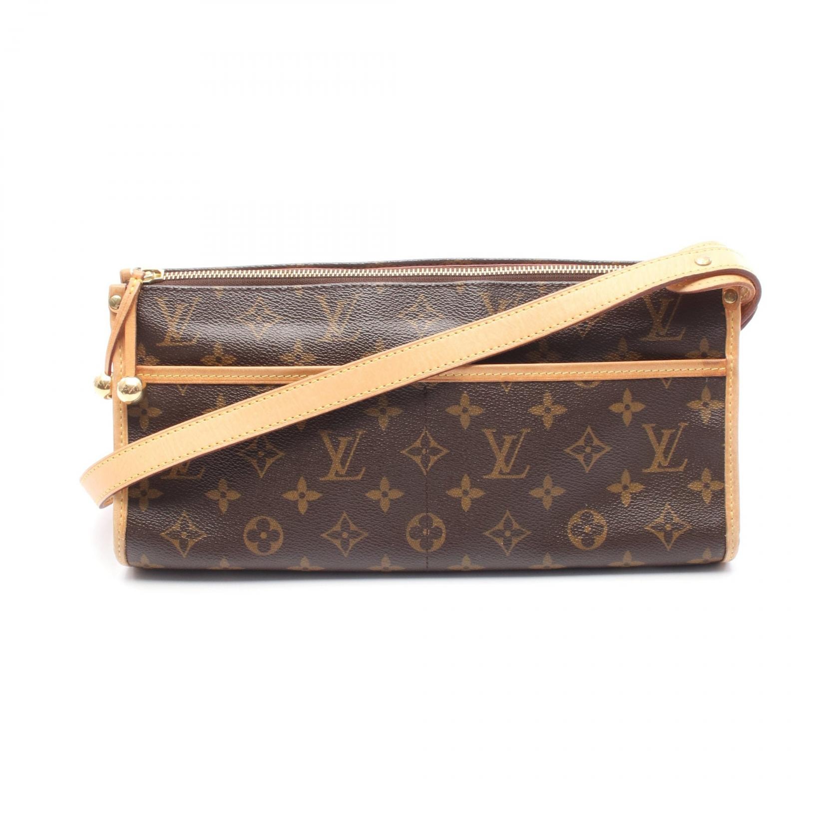 ルイ・ヴィトン LOUIS VUITTON ポパンクール ロン ショルダーバッグ バッグ PVCコーティングキャンバス レザー モノグラム レディース ブラウン系 M40008 【中古】