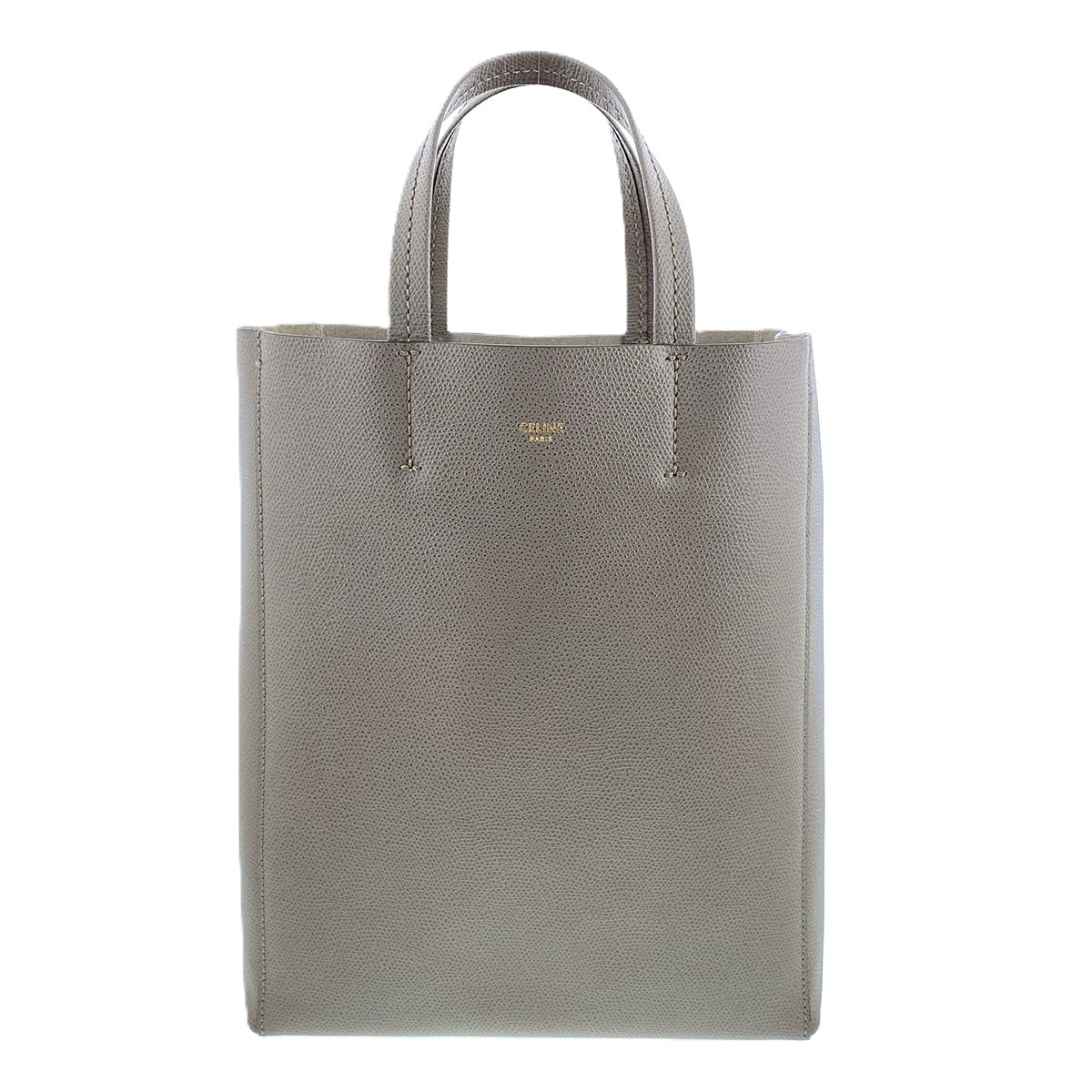 CELINE セリーヌ 2WAY バーティカル カバ スモール トート ショルダーバッグ 176183 レザー ベージュ  レディース【中古】