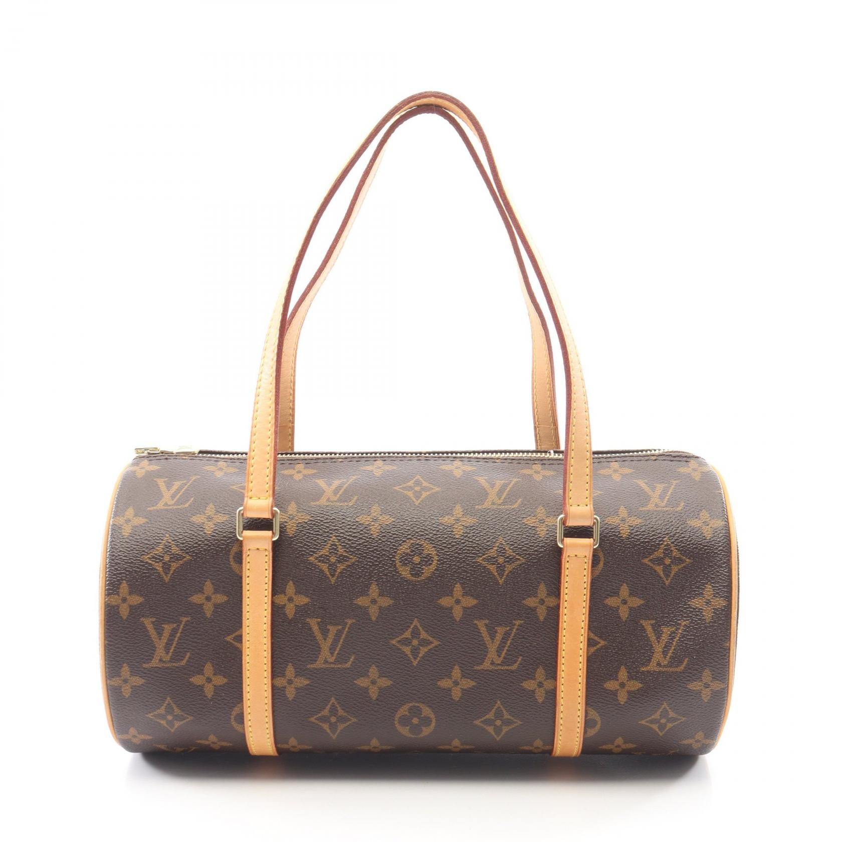 ルイ・ヴィトン LOUIS VUITTON パピヨン30 モノグラム ハンドバッグ バッグ PVCコーティングキャンバス レザー レディース ブラウン系 M51385 【中古】