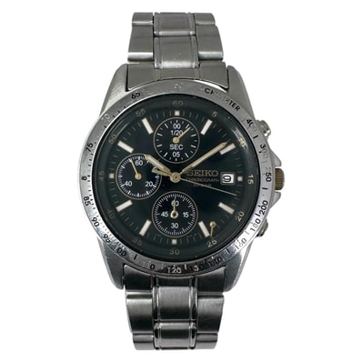 SEIKO セイコー スピリット 7T92-0DW0 腕時計 スチール ブラック クォーツ ブラック文字盤 メンズ【中古】
