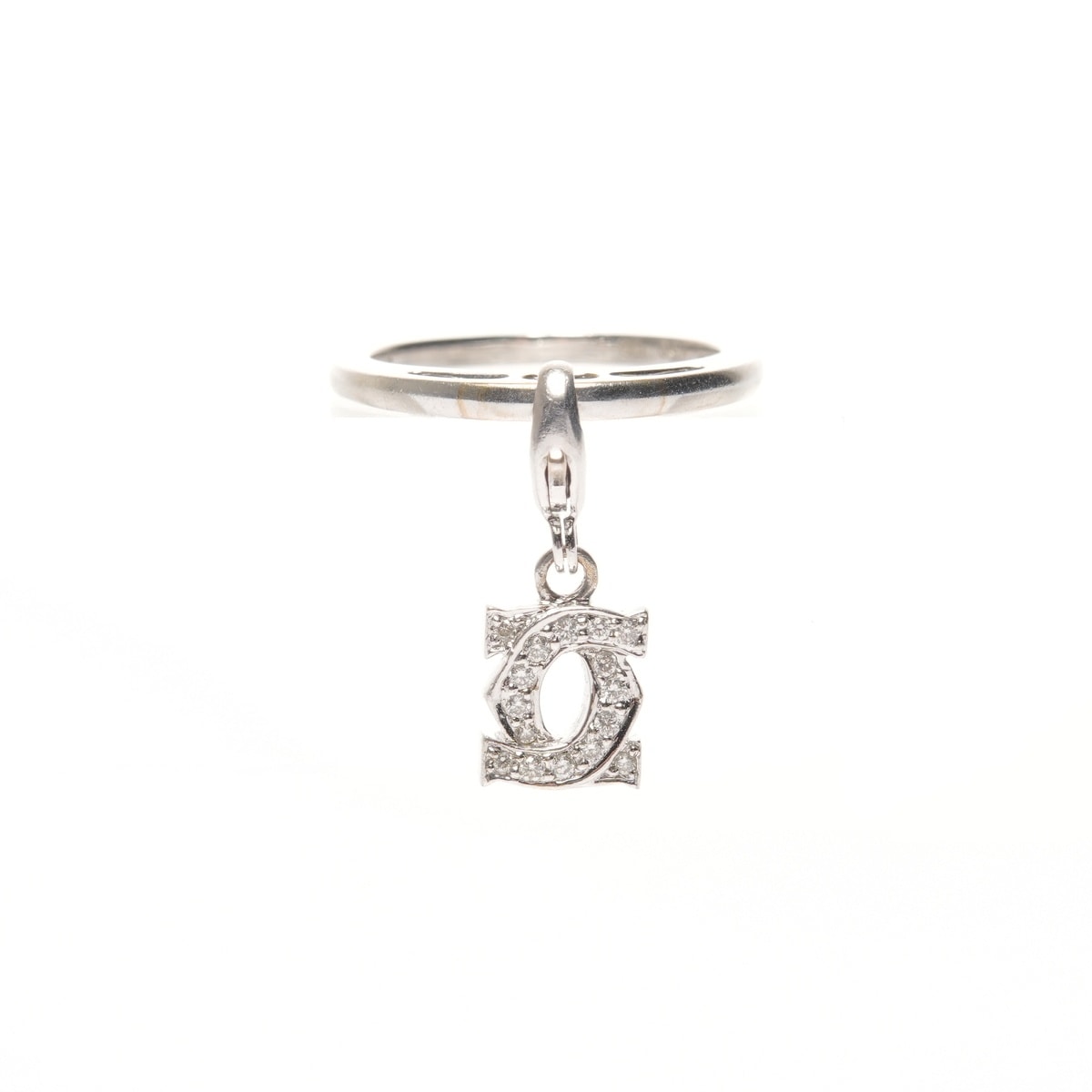 カルティエ CARTIER 750 K18WG 2C ベビーチャームリング ホワイトゴールド ダイヤモンド 50 #10 リング・指輪【中古】