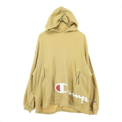 Champion チャンピオン 長袖 スウェットパーカー L ベージュ