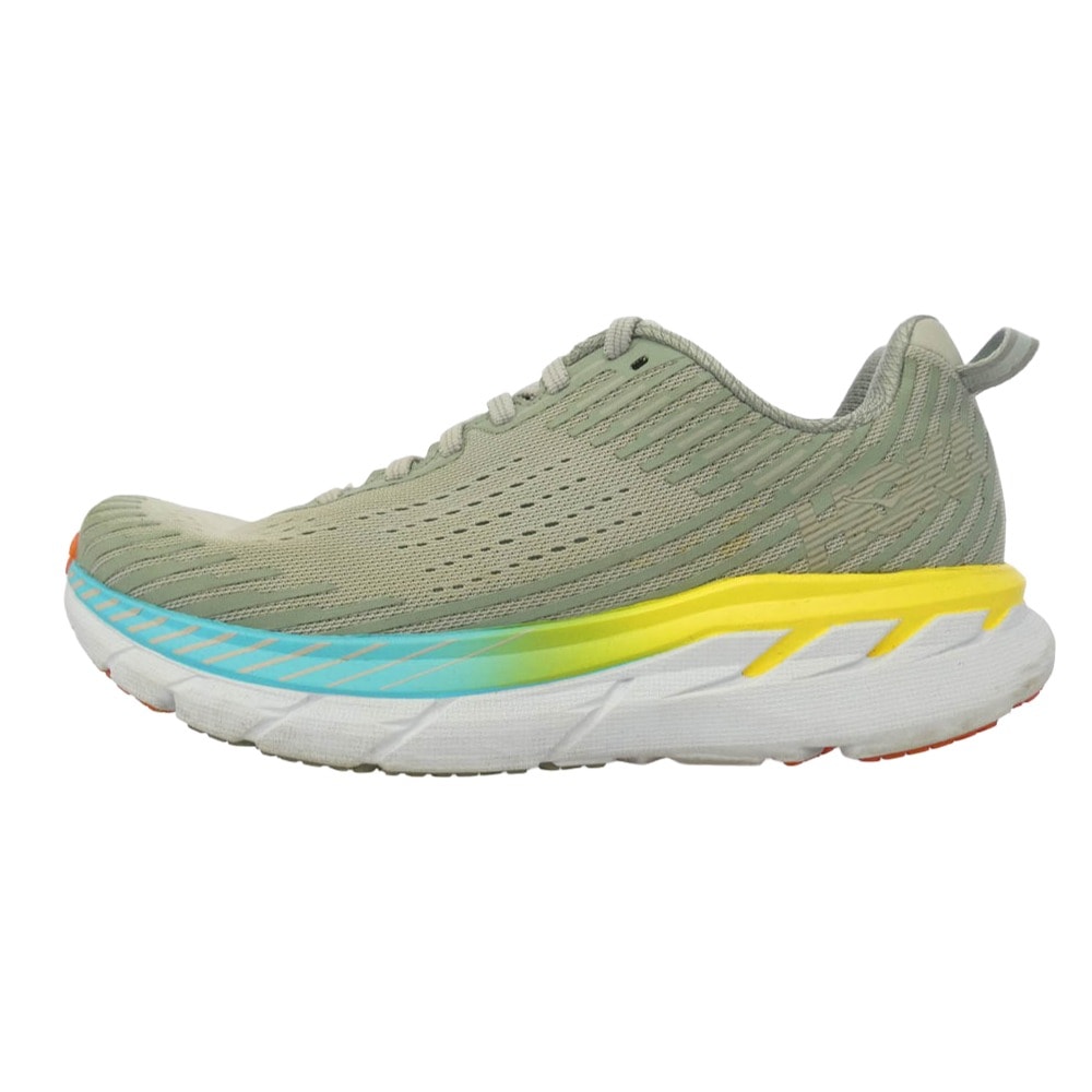 HOKA ONE ONE ホカ オネオネ 1093756 W CLIFTON 5 Vapor Blue/Wrought Iron クリフトン ローカット ランニング シューズ スニーカー グレー系 マルチカラー系 24cm【中古】