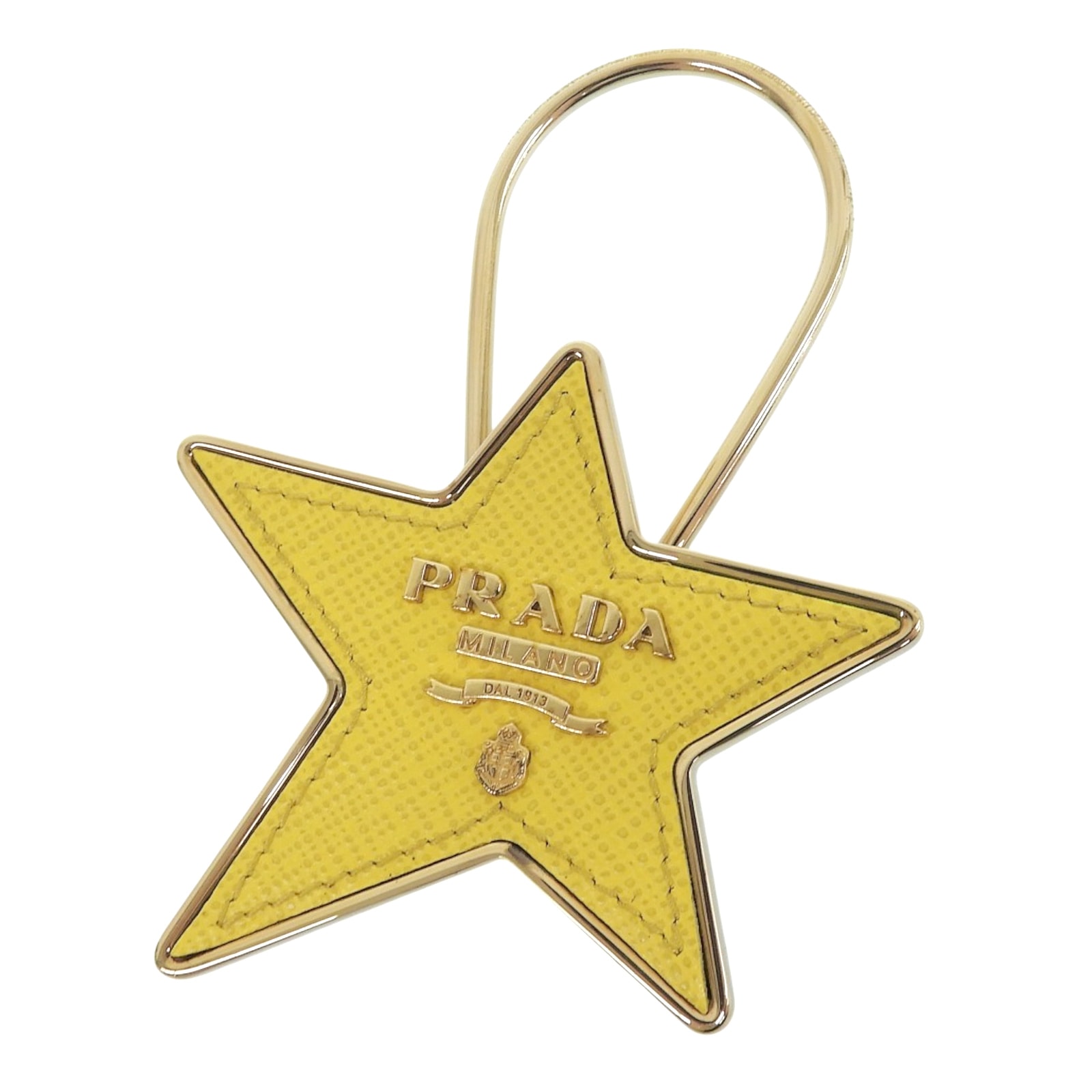 極美品 プラダ チャーム イエロー レディース 1PP049