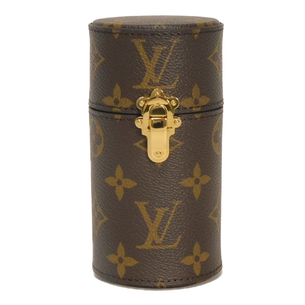 LOUIS VUITTON ルイ・ヴィトン トラベルケース 100ML LVロゴ フラワー マロン ブラウン フレグランス 香水ケース マイクロファイバー RFID ICチップ モノグラム 小物入れ LS0986