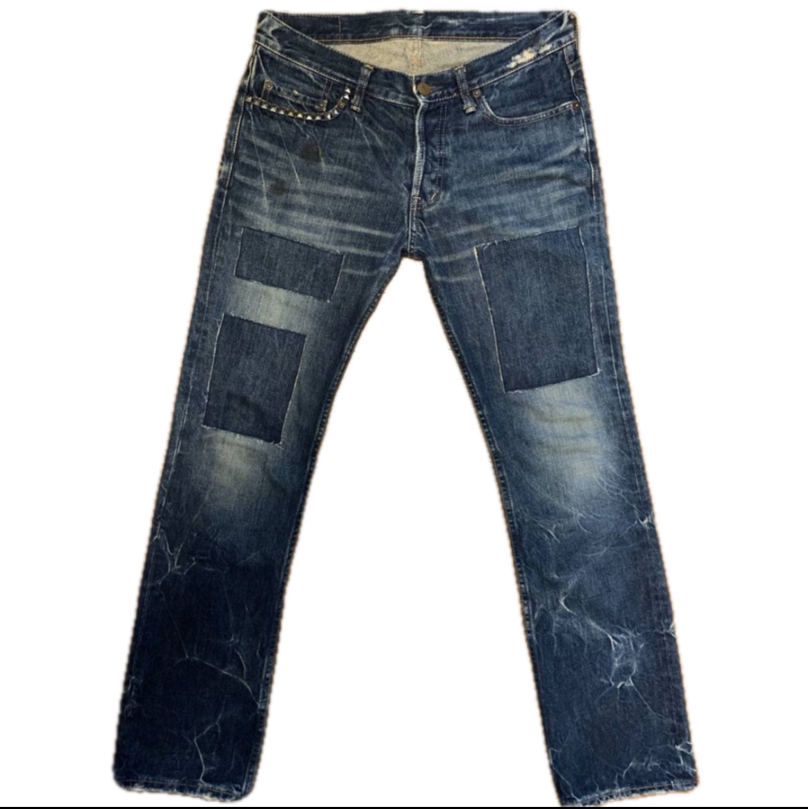 ヒステリックグラマー THEE HYSTERIC XXX ダメージデニムジーンズ "インディゴ"