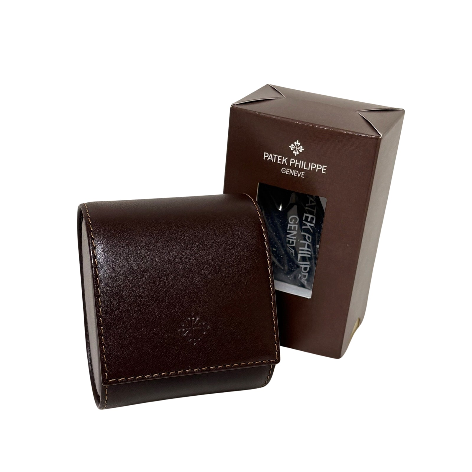 未使用 保管品 PATEK PHILIPPE パテックフィリップ 純正 トラベルケース ウォッチ 収納ケース BOX 箱ケース 2点セット 付属品 ブラウン メンズ 時計パーツ