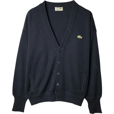 古着 80年代 ラコステ LACOSTE CHEMISE フレンチラコステ アクリルニットカーディガン スペイン製 メンズM相当 ヴィンテージ/eaa584625