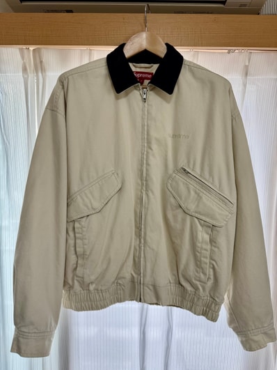 Supreme Leather Collar Utility Jacket "Stone"