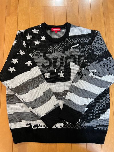 Supreme Digital Flag Sweater "Black"