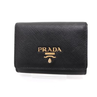 【極美品】PRADA プラダ サフィアーノ 1MH026 二つ折り財布 黒