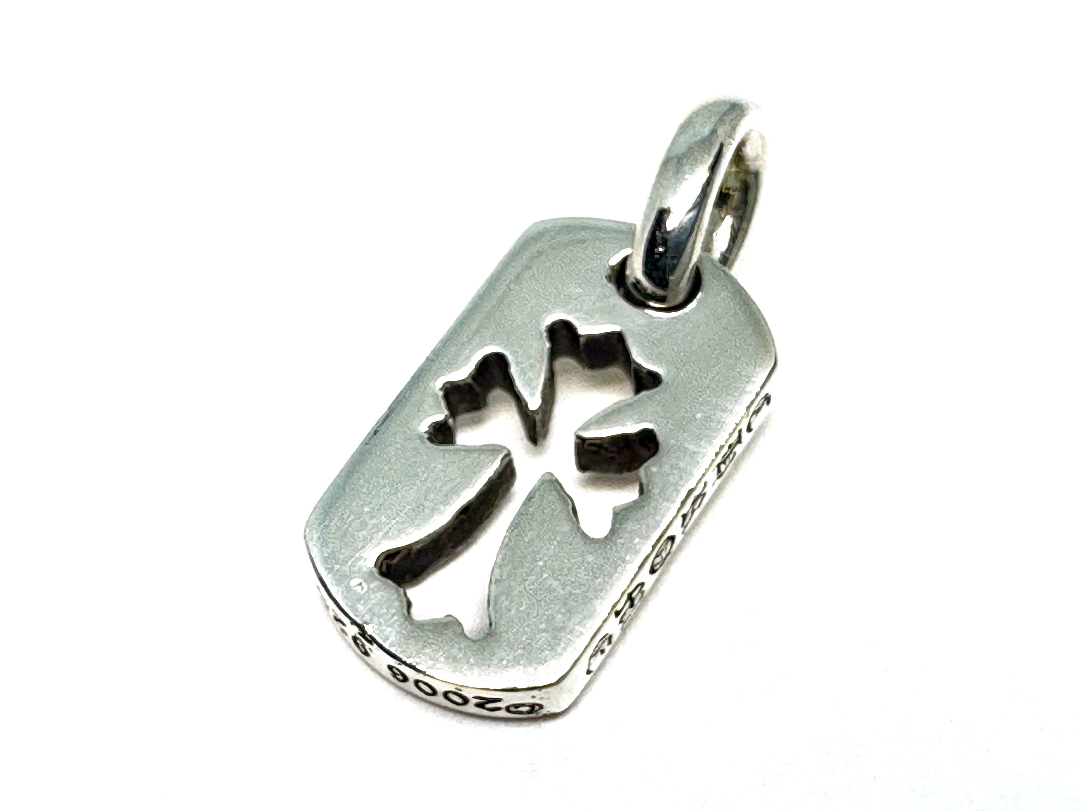 Chrome Hearts Dog Tag Tiny Cut Out Cross "Silver"