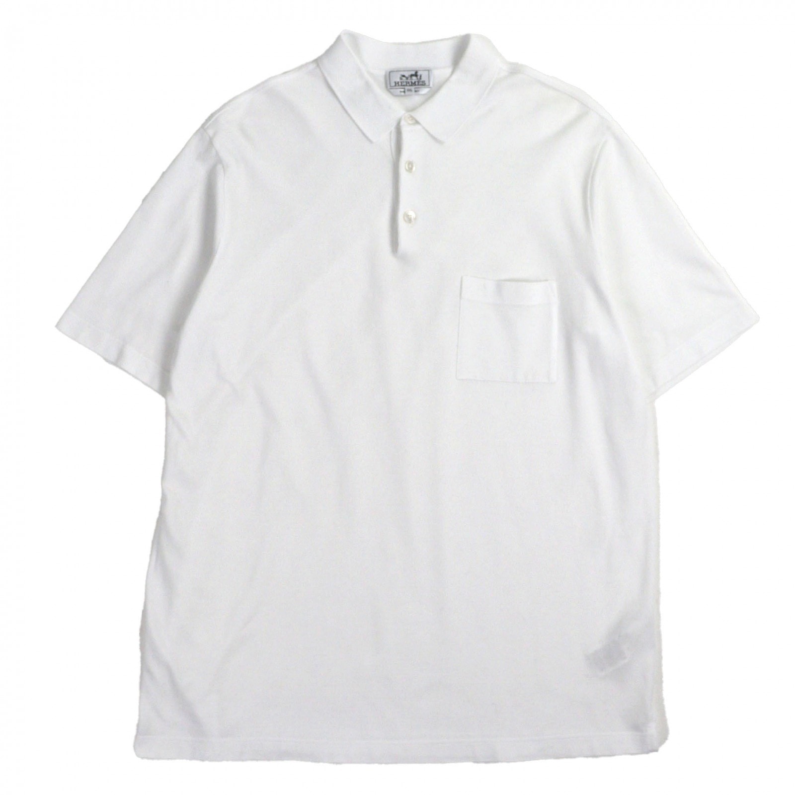 A (未使用に近い)】極美品 エルメス 半袖ポロシャツ ホワイト メンズ