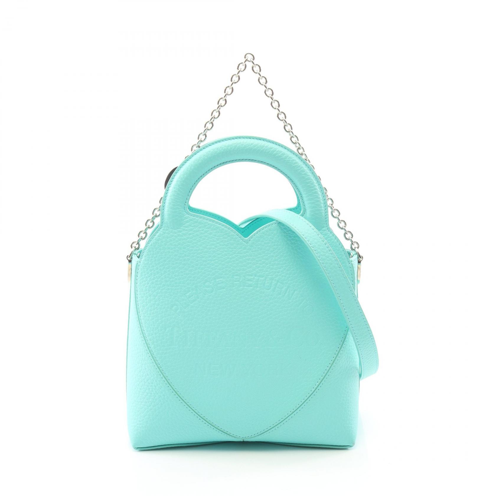 ティファニー TIFFANY&CO リターン トゥ ティファニー 2WAY ハンドバッグ バッグ レザー レディース ブルー系 【中古】