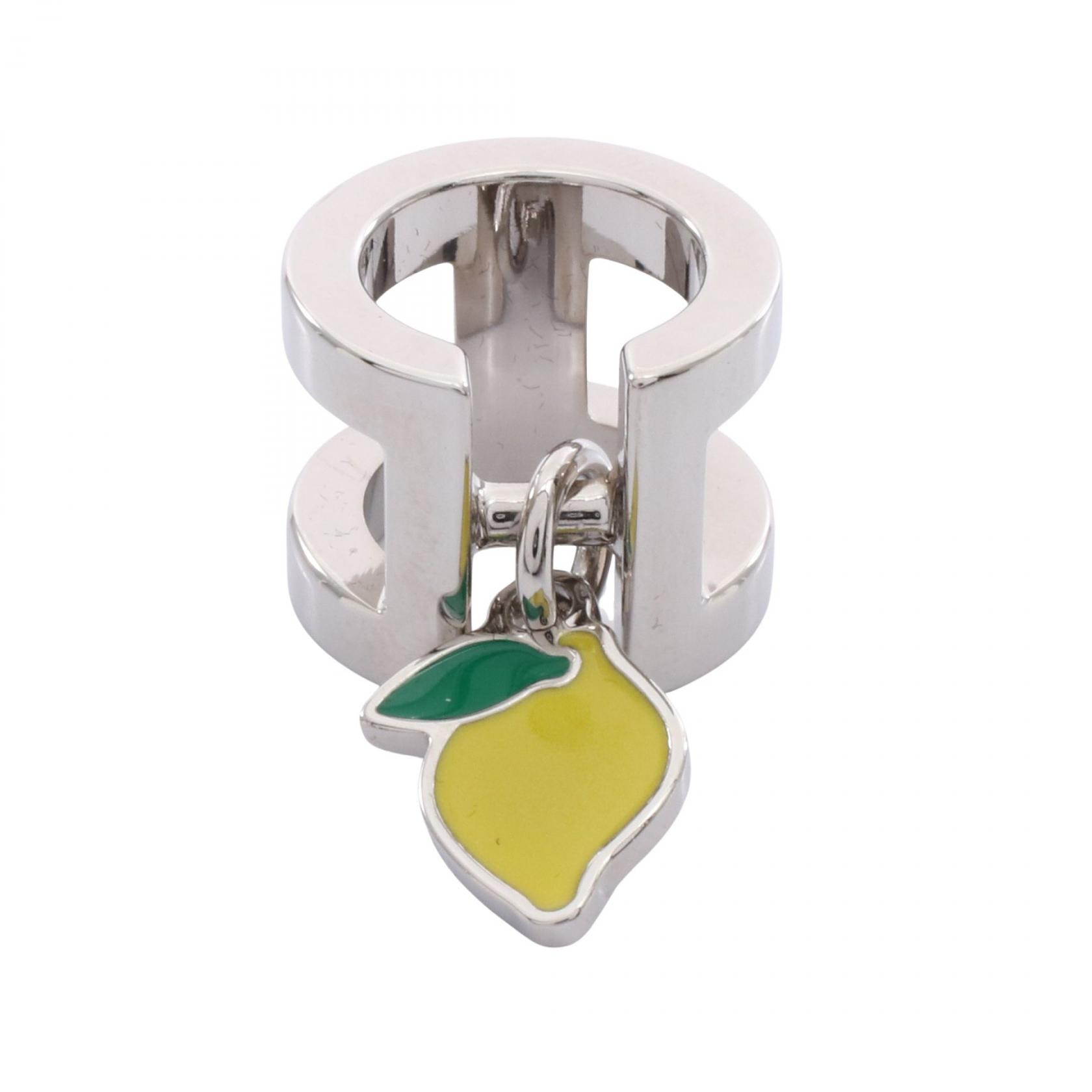 エルメス HERMES ツイリーリング ミニH シトロン スカーフリング アクセサリー メタル レディース シルバー系 / イエロー系 【中古】